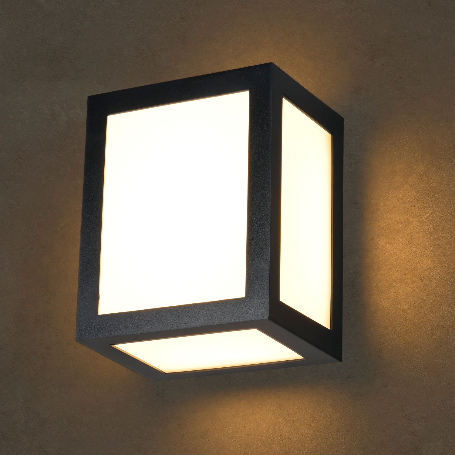 Lampara de Pared Arbotante Led Cubo 13w 30k 85-265v Ip65 Negro Ilumileds