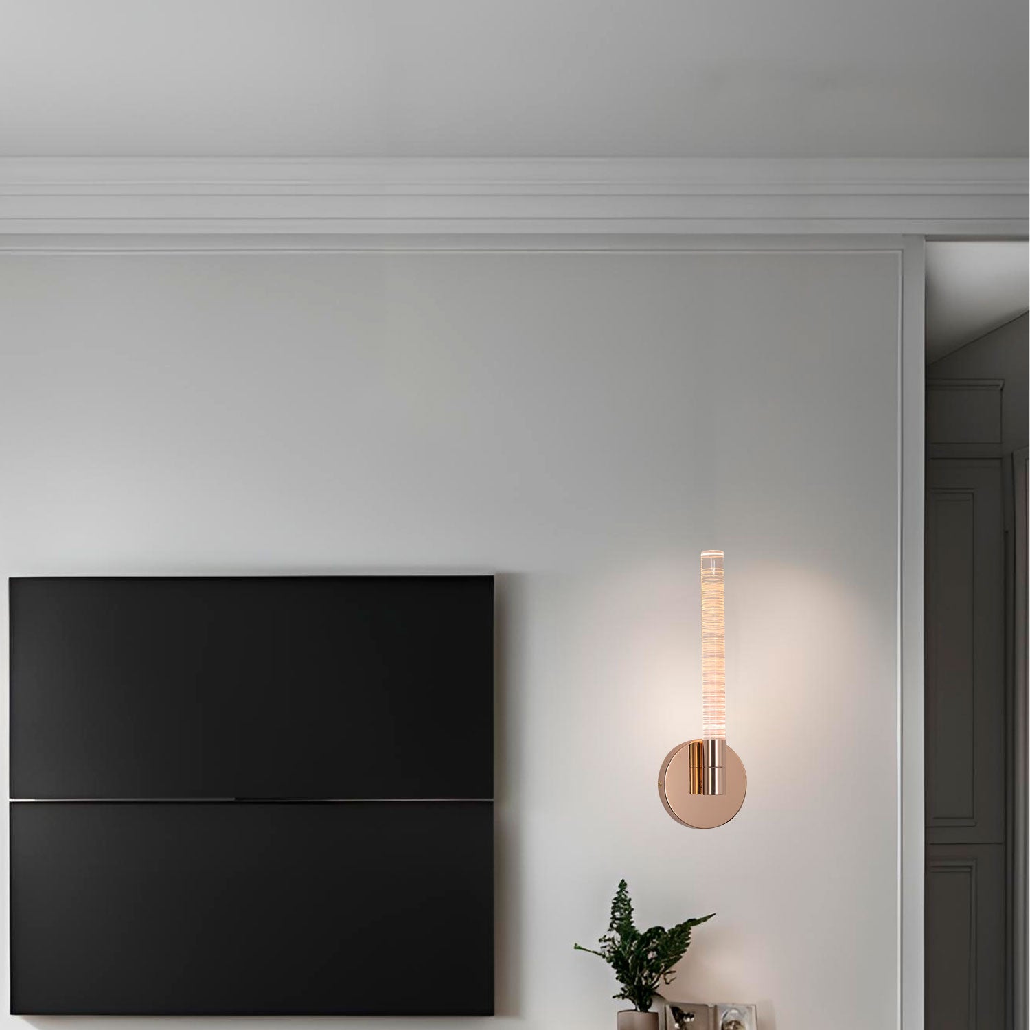 Lámpara de Pared LED en Oro con Detalles de Cristal: Elegancia Brillante 3W